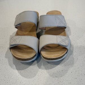 Dansko Light Gray Double-Strap Slide Sandals